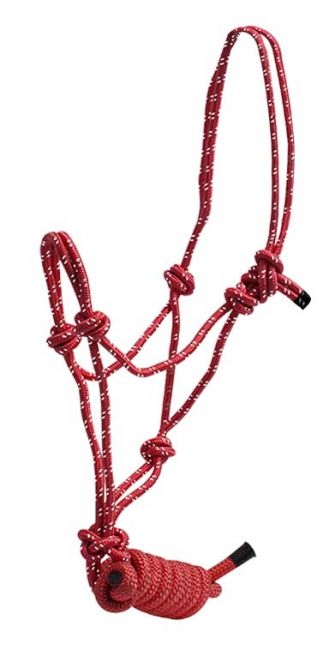 Details about   Showman Braided Nylon Cowboy Knot Rope Halter w/ Removable Lead 